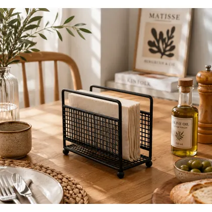 Metal napkin holder manufactured by Sunrise
