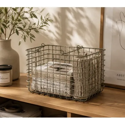 Wire storage basket manufactured by Sunrise